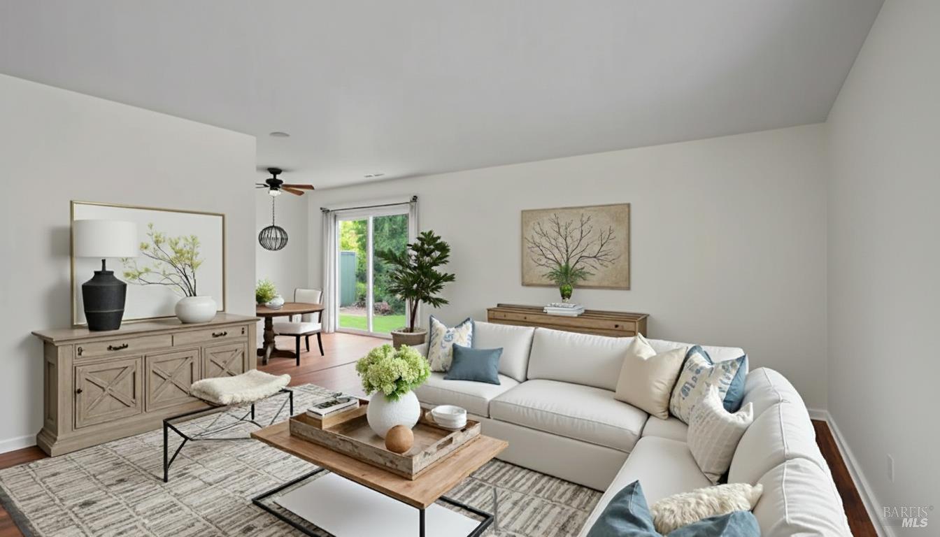 7 Portola Court Santa Rosa, CA 95409 - Photo 33 of 39 a living room with furniture and wooden floor