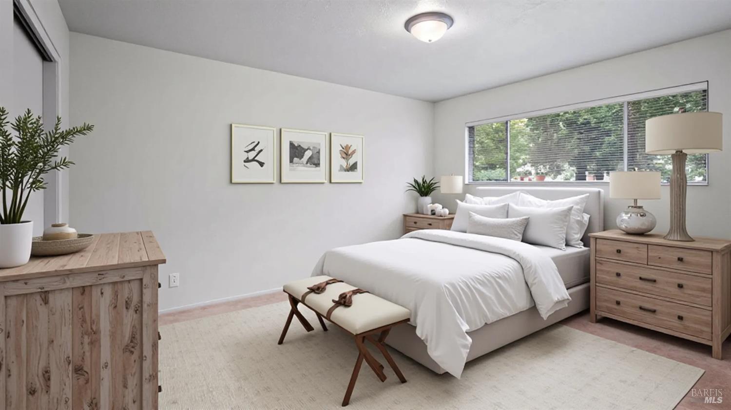 7 Portola Court Santa Rosa, CA 95409 - Photo 38 of 39 a bedroom with a bed and large window