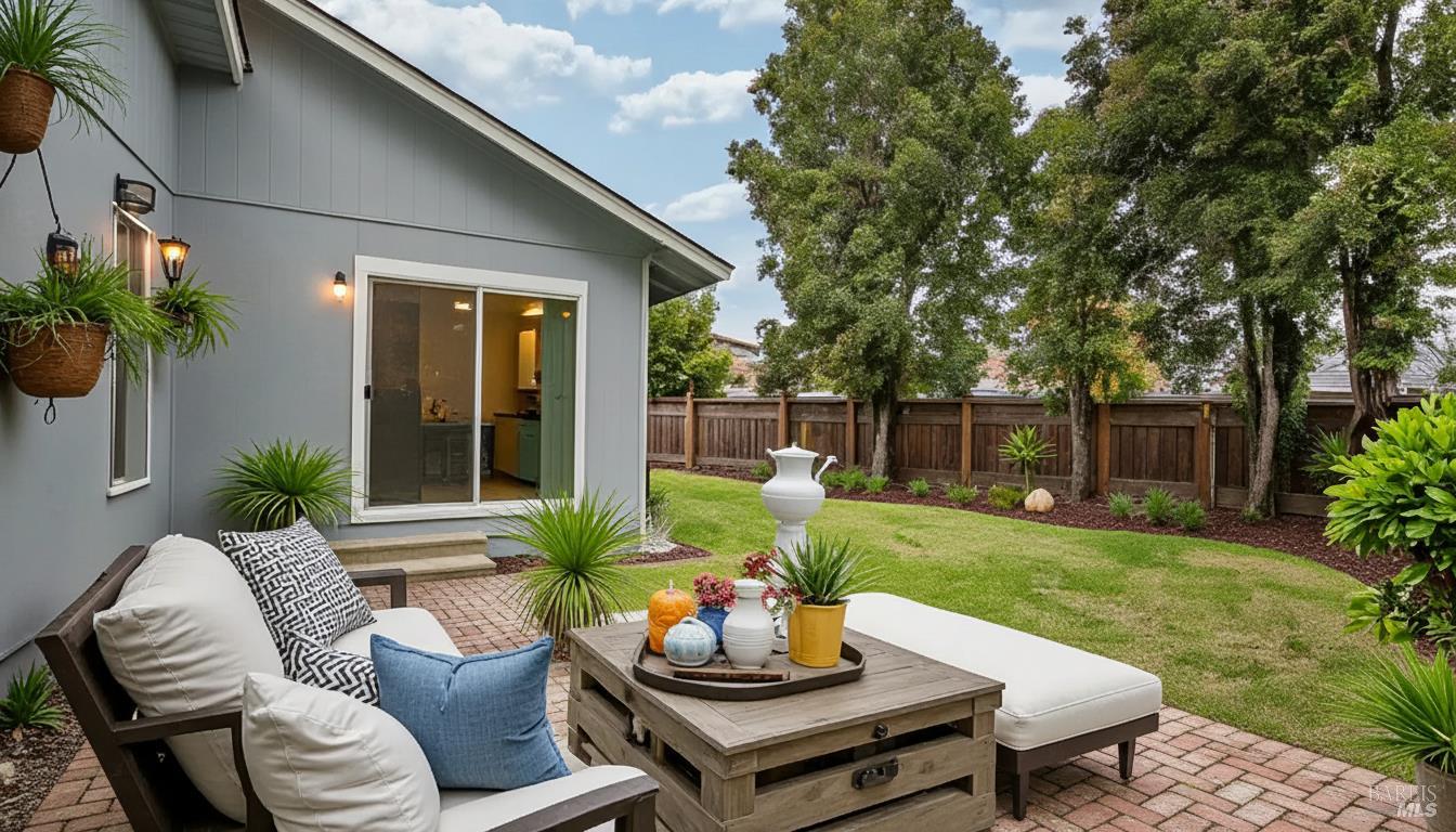 7 Portola Court Santa Rosa, CA 95409 - Photo 39 of 39 a view of a house with backyard sitting area and garden