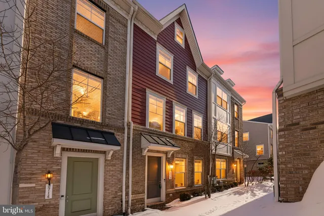 a view of a building both side of a street