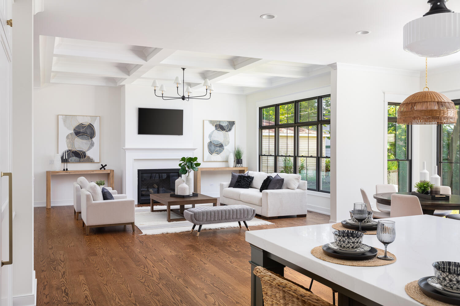 706 South Loomis Street Naperville, IL 60540 - Photo 13 of 43 a living room with furniture fireplace and a large window
