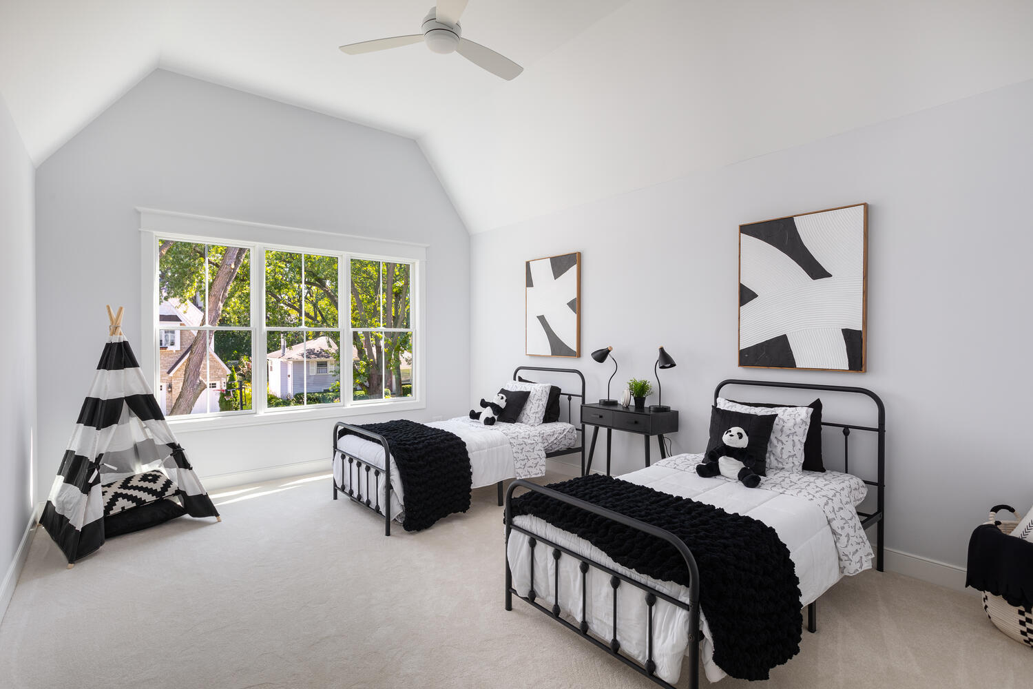 706 South Loomis Street Naperville, IL 60540 - Photo 32 of 43 a bedroom with two beds and a large window