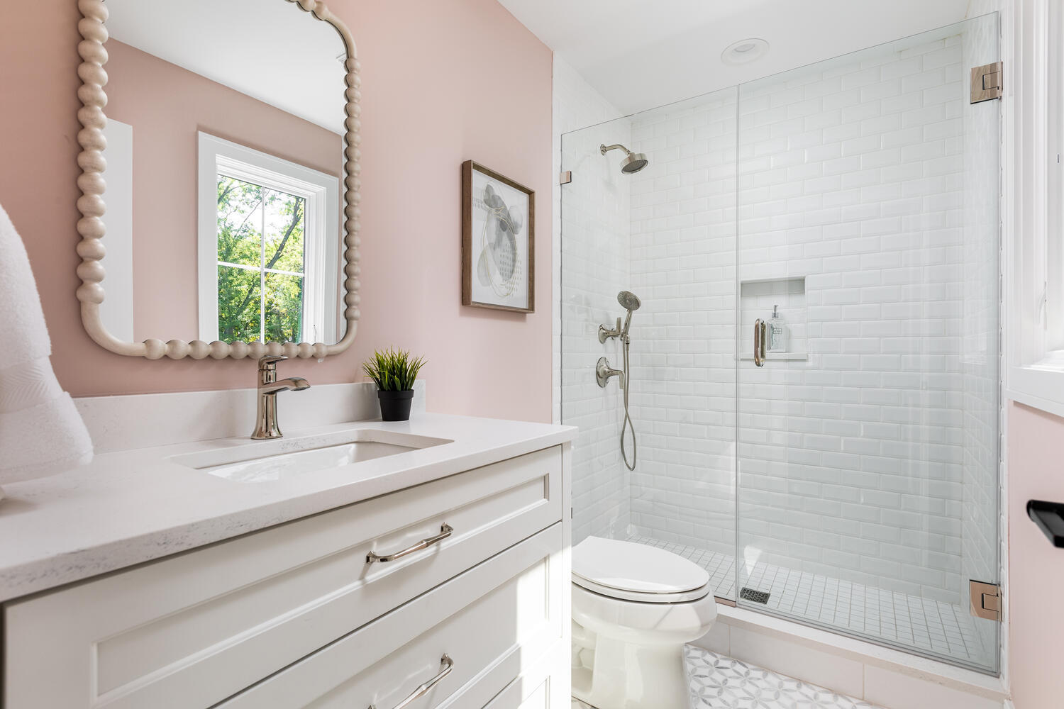 706 South Loomis Street Naperville, IL 60540 - Photo 37 of 43 a bathroom with a sink a toilet and shower