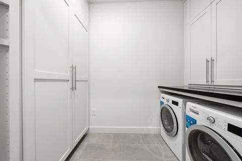 a view of gallery with wooden floor