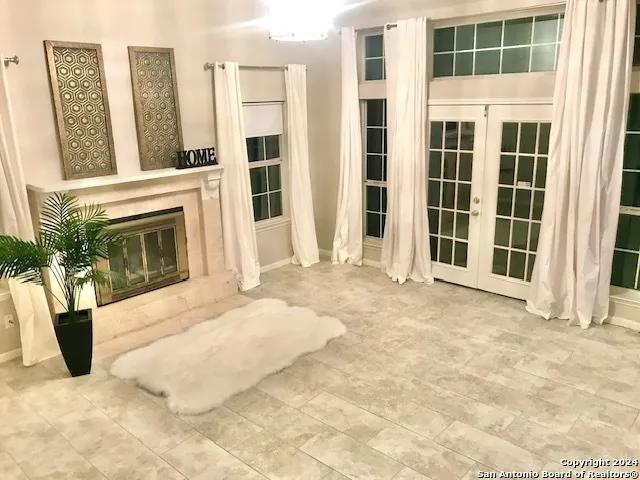 a view of an entryway with a door