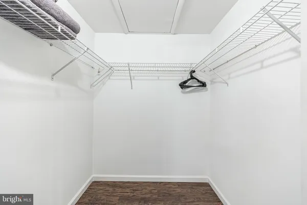 a view of small space with racks on the wall