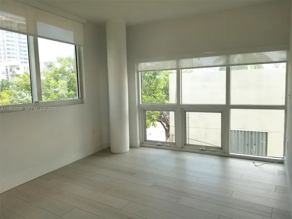 an empty room with a window