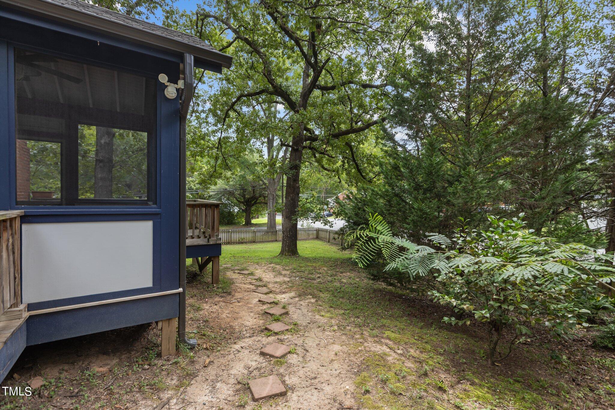 1702 James Street Durham, NC 27707 - Photo 24 of 40 a view of a yard with plants and a tree