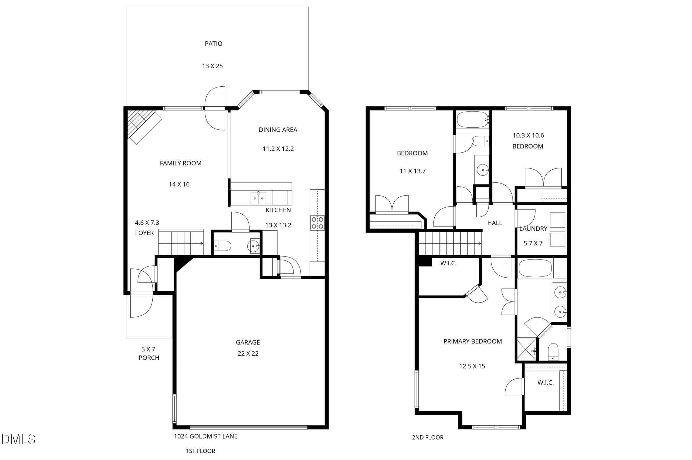 1024 Goldmist Lane Durham, NC 27713 - Photo 43 of 46 a picture of a floor plan