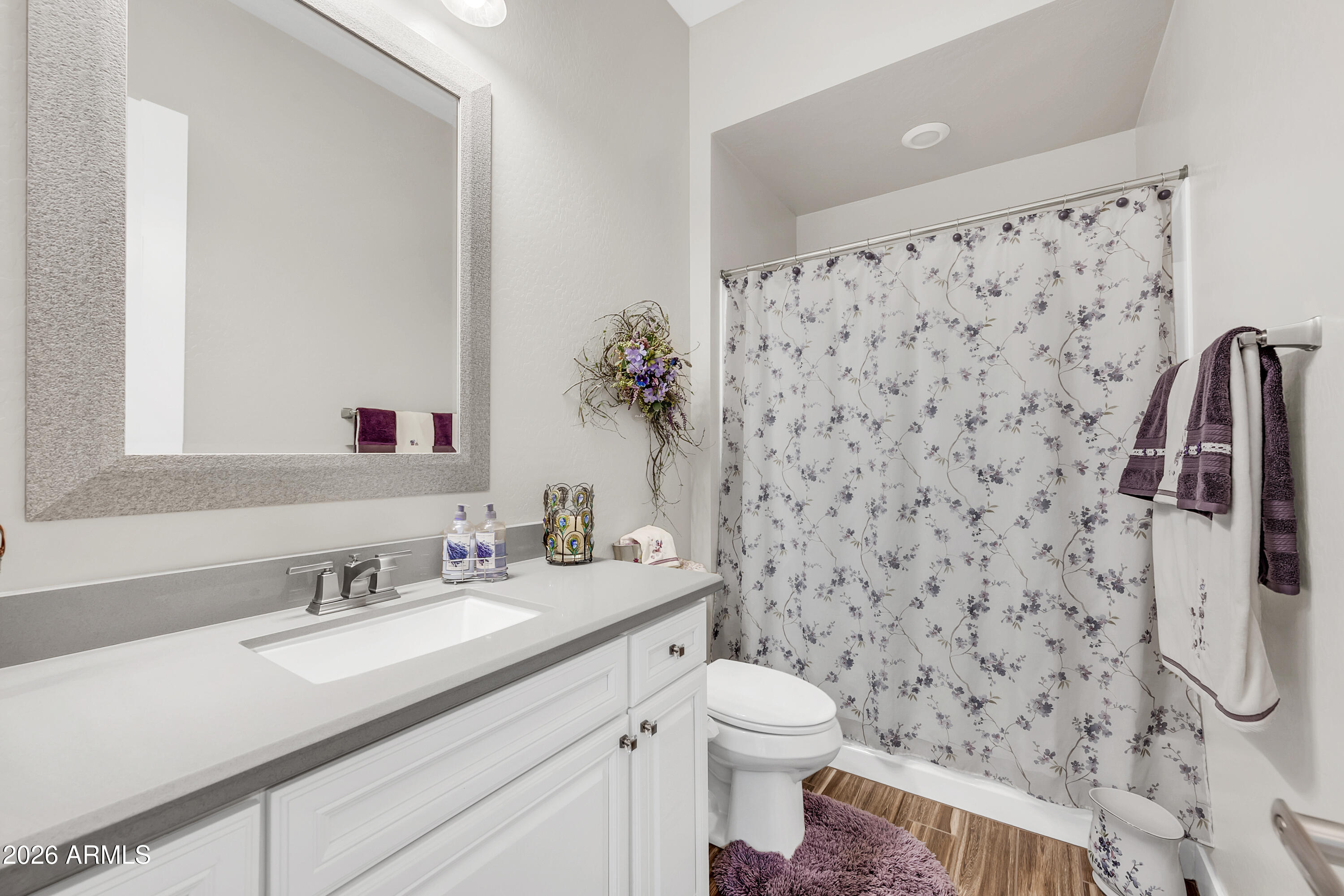 1867 East Gillcrest Road Gilbert, AZ 85298 - Photo 27 of 48 a bathroom with a sink toilet and shower