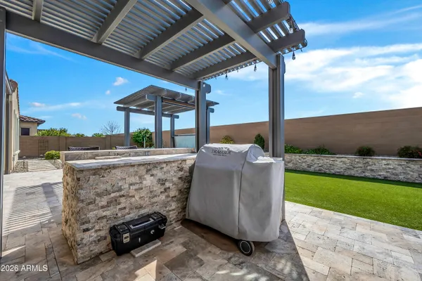 a outdoor view with a sitting space