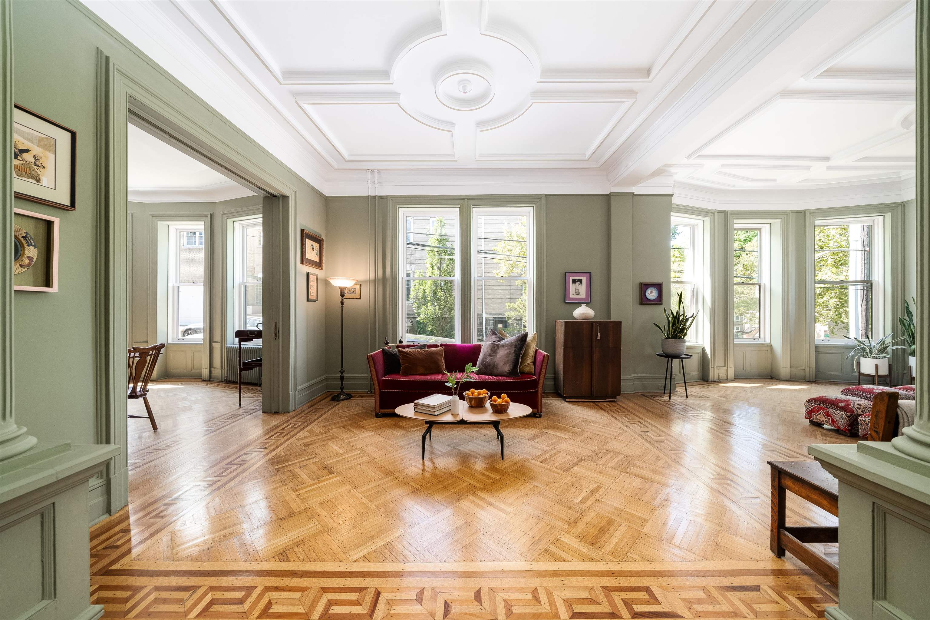 a living room with furniture