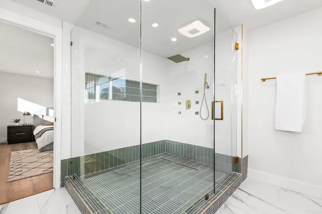 a bathroom with a shower
