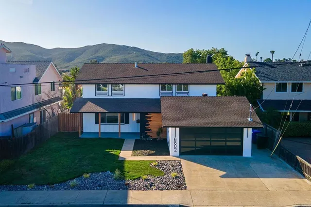 an aerial view of a house