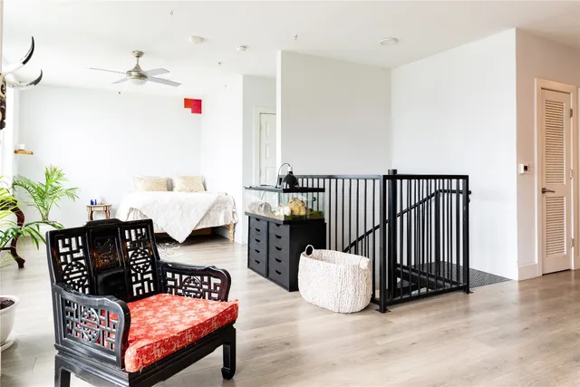 a living room with furniture