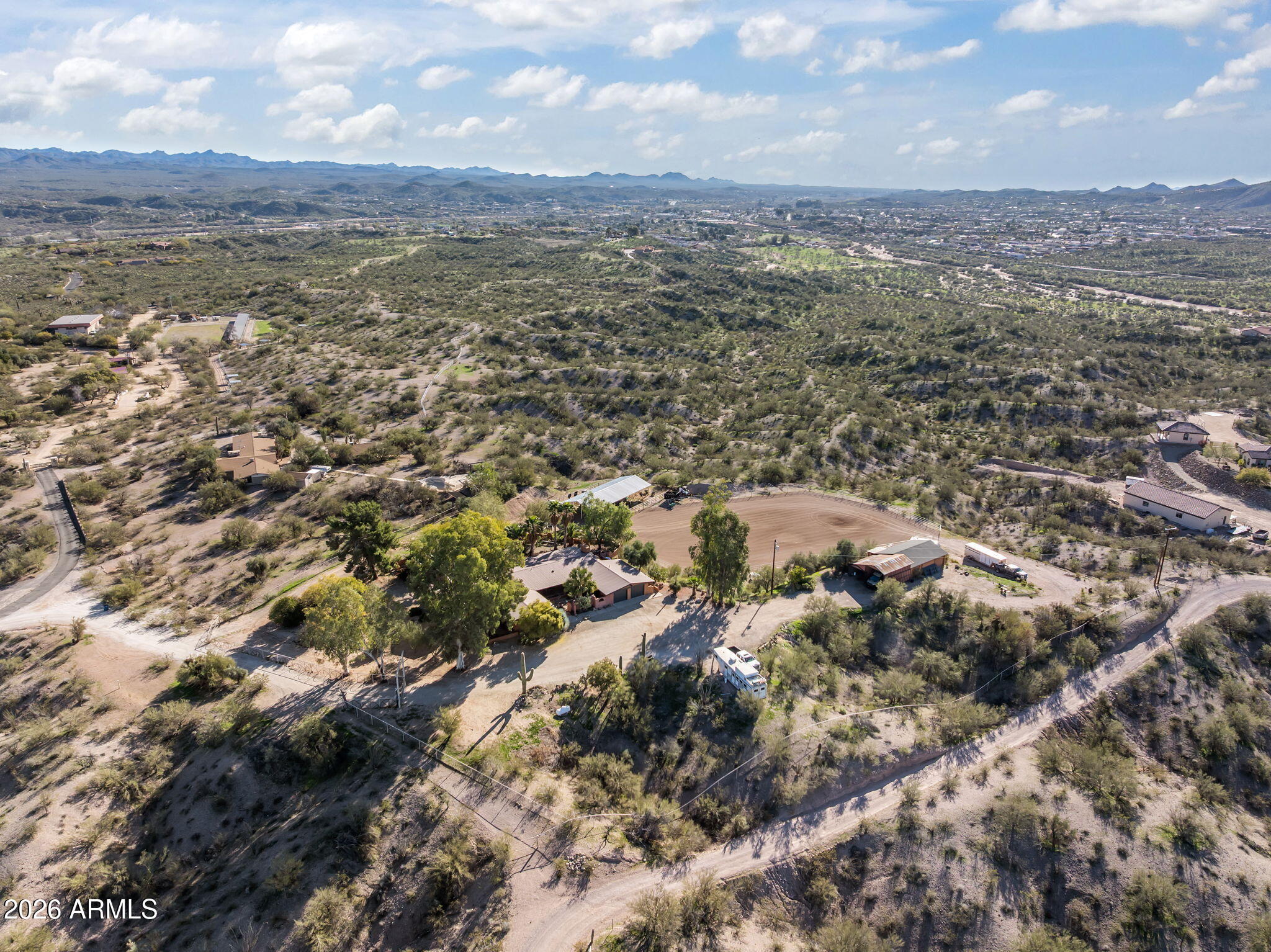 1349 North Forty Road Wickenburg, AZ 85390 - Photo 45 of 49 an aerial view of residential house and green space