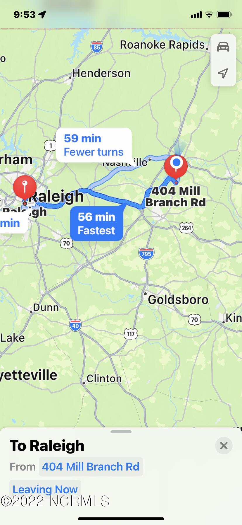 404 Mill Branch Road Sharpsburg, NC 27803 - Photo 21 of 22 404 Mill Branch to Raleigh