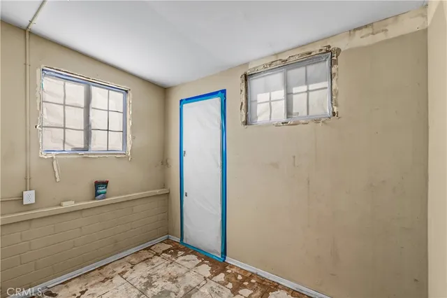 a room that has a window and storage