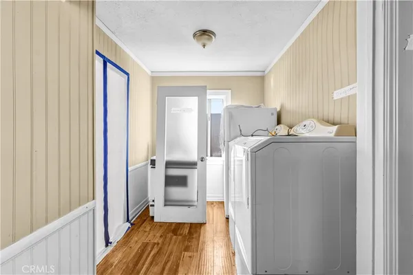 a room with a washer and dryer