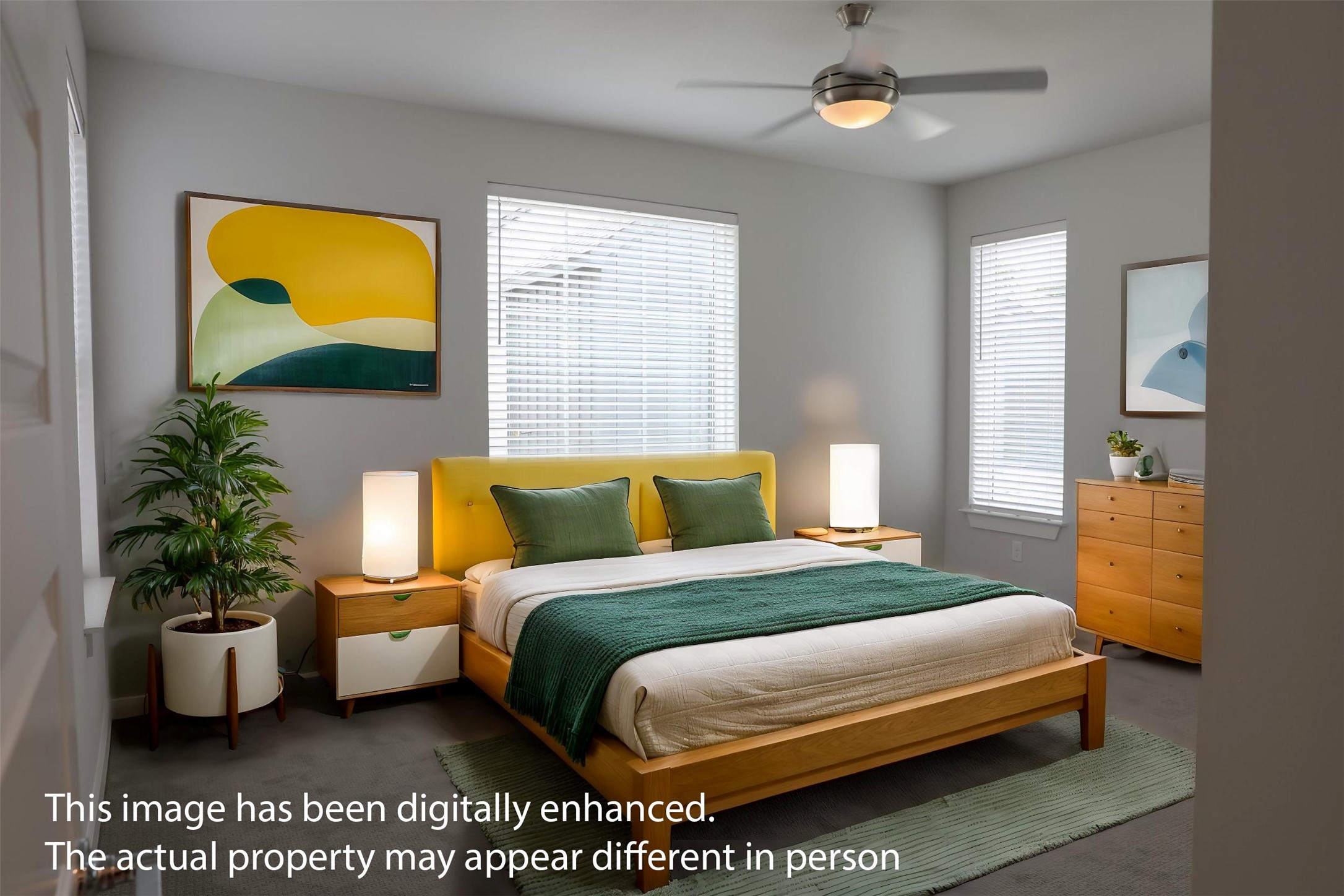 3651-1052 South Custer Road McKinney, TX 75070 - Photo 7 of 11 a bedroom with a bed a potted plant on dresser and a window