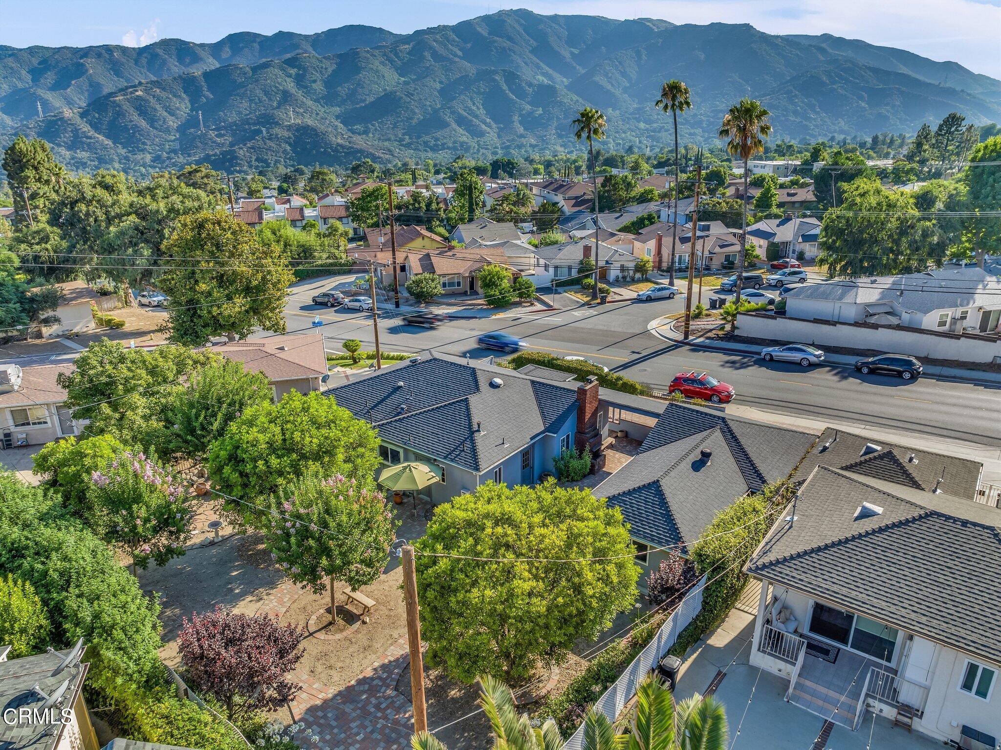 4632 Pennsylvania Avenue La Crescenta, CA 91214 - Photo 32 of 41 aerial view of a house with garden space and outdoor seating