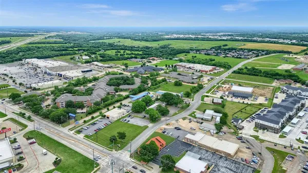 an aerial view of a city