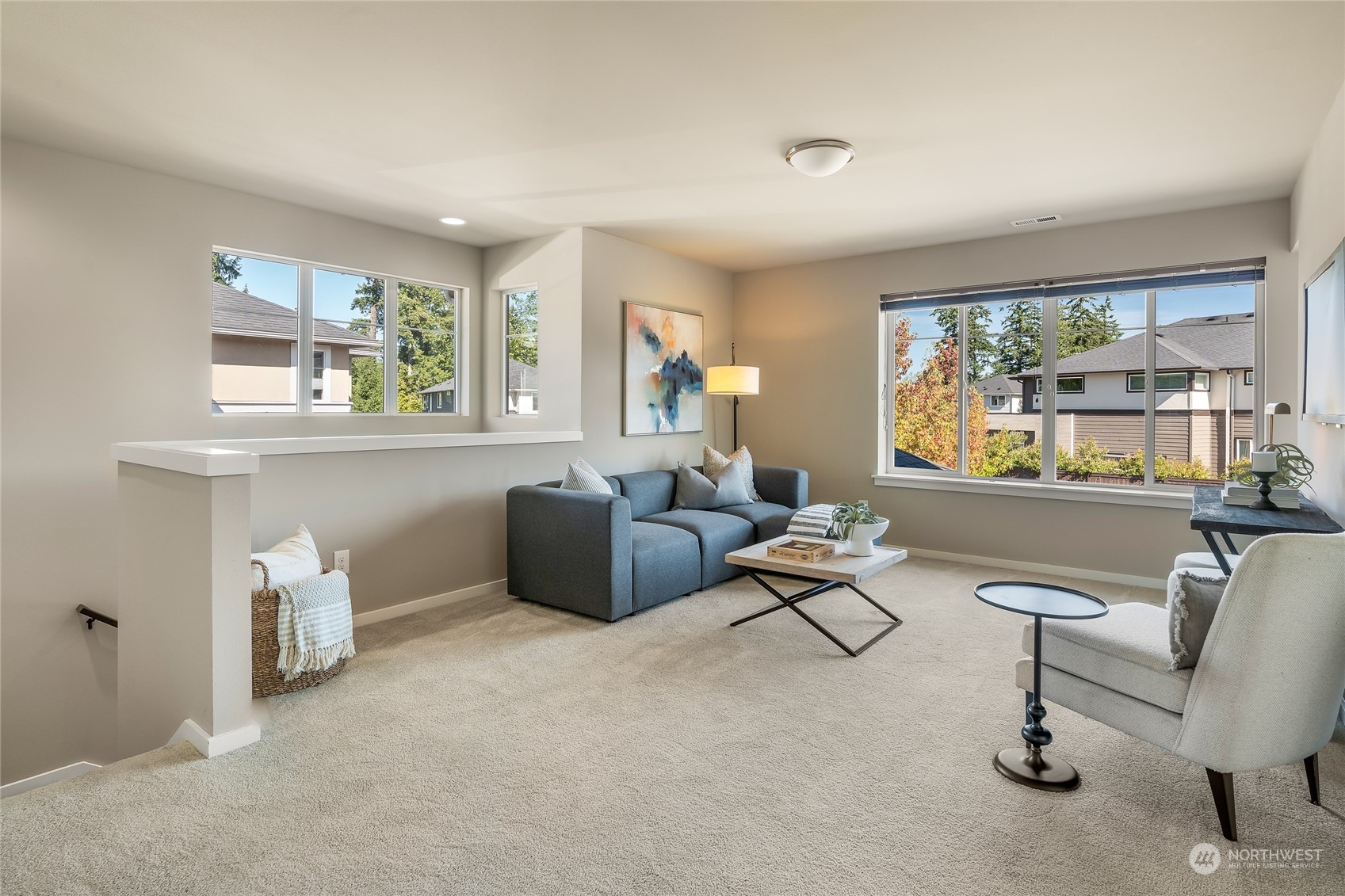 3926 171st Place Southeast Bothell, WA 98012 - Photo 20 of 40 a living room with furniture and a large window