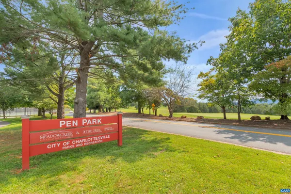 a view of a road with plants and trees