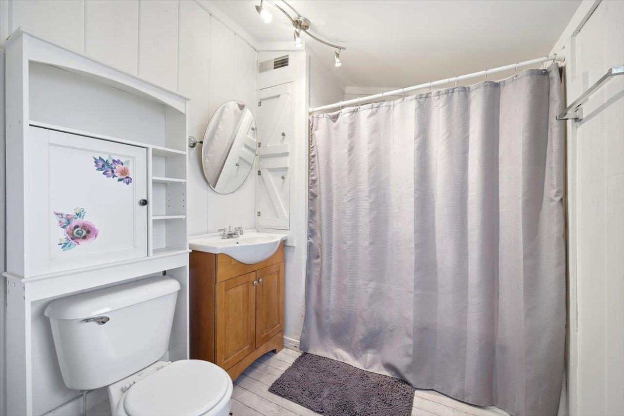 1296 New Hope Road Staunton, VA 24401 - Photo 15 of 37 a bathroom with a toilet a sink and curtain