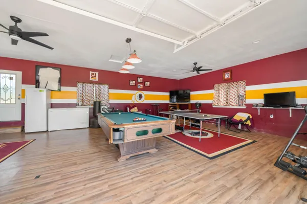 a view of a lake with houses