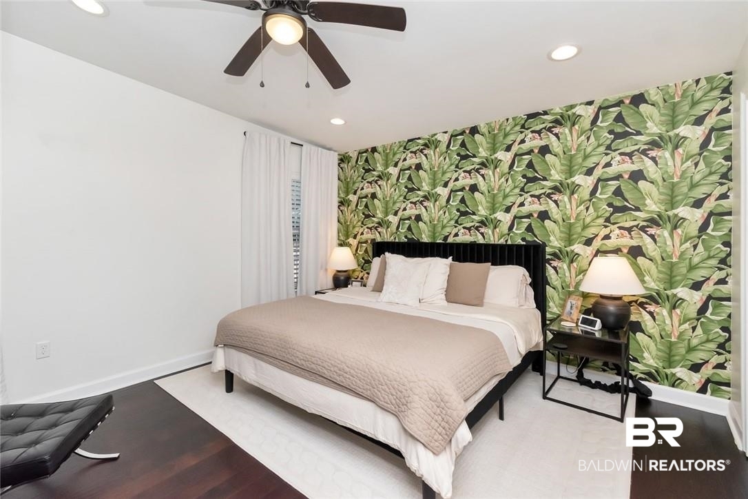 5200 Border Drive South Mobile, AL 36608 - Photo 11 of 26 Bedroom with hardwood / wood-style flooring and ceiling fan