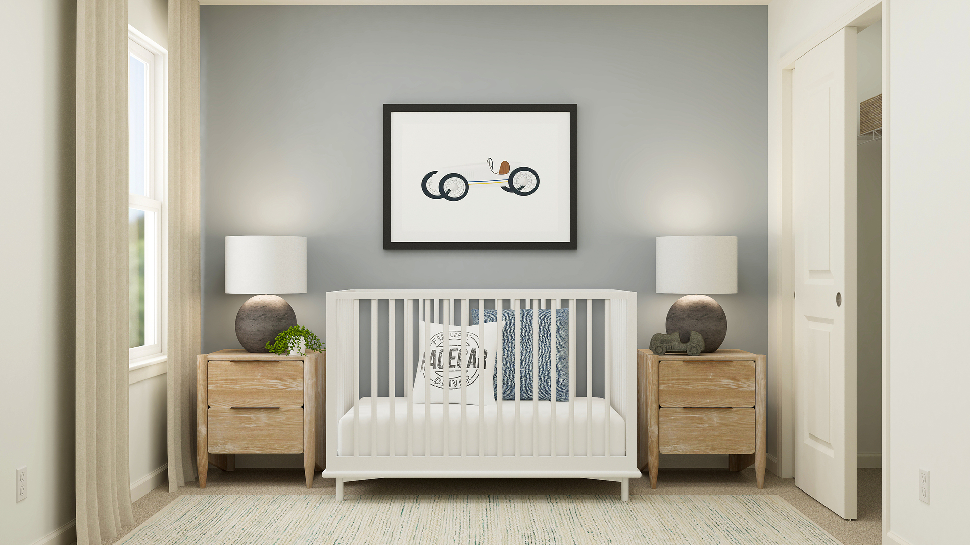 4212 Meadowridge Road Woodstock, IL 60098 - Photo 14 of 20 a bedroom with a baby bed baby crib and a couch