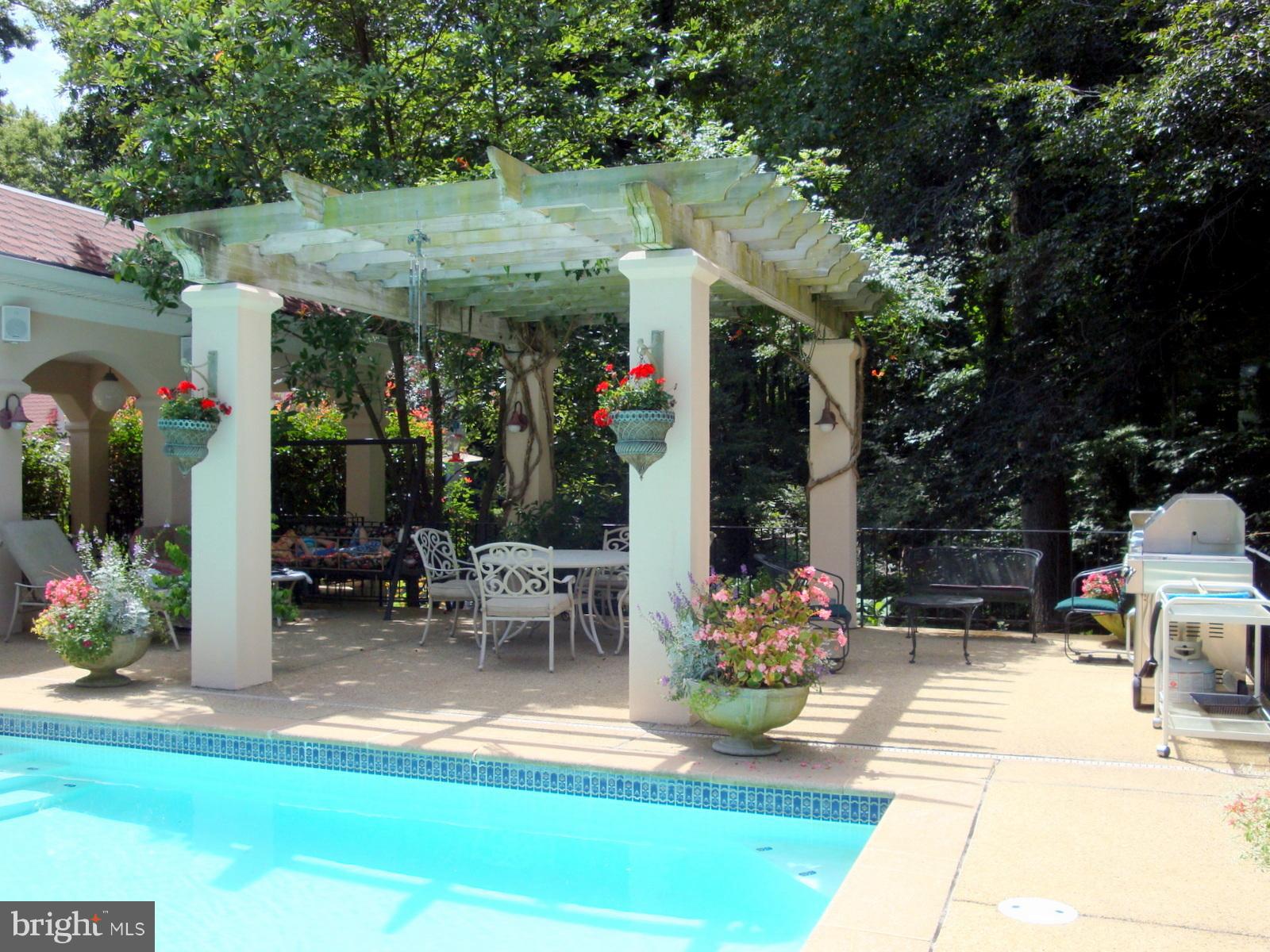 5825 Bayside Road St. Leonard, MD 20685 - Photo 30 of 30 View of Pool side Patio w/ Pergola