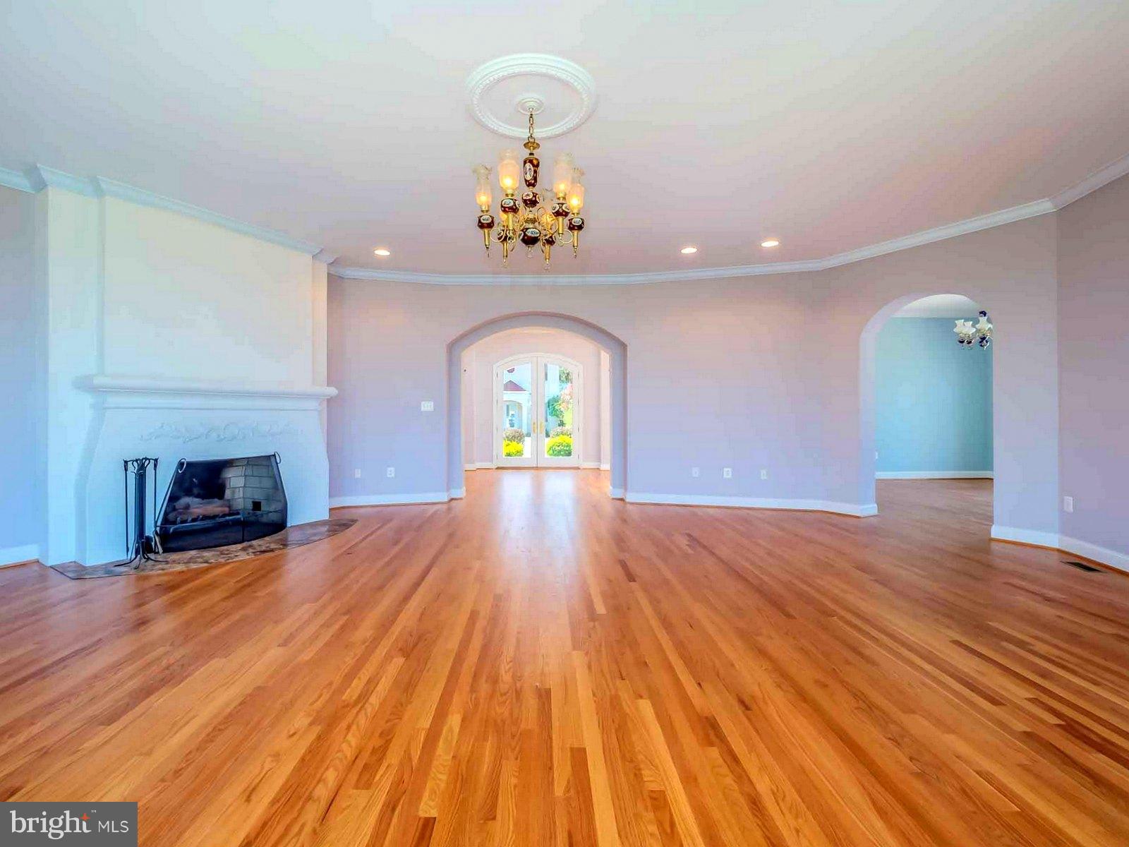 5825 Bayside Road St. Leonard, MD 20685 - Photo 9 of 30 Great Rm w/ Custom F/P, H/W, recessed lighting