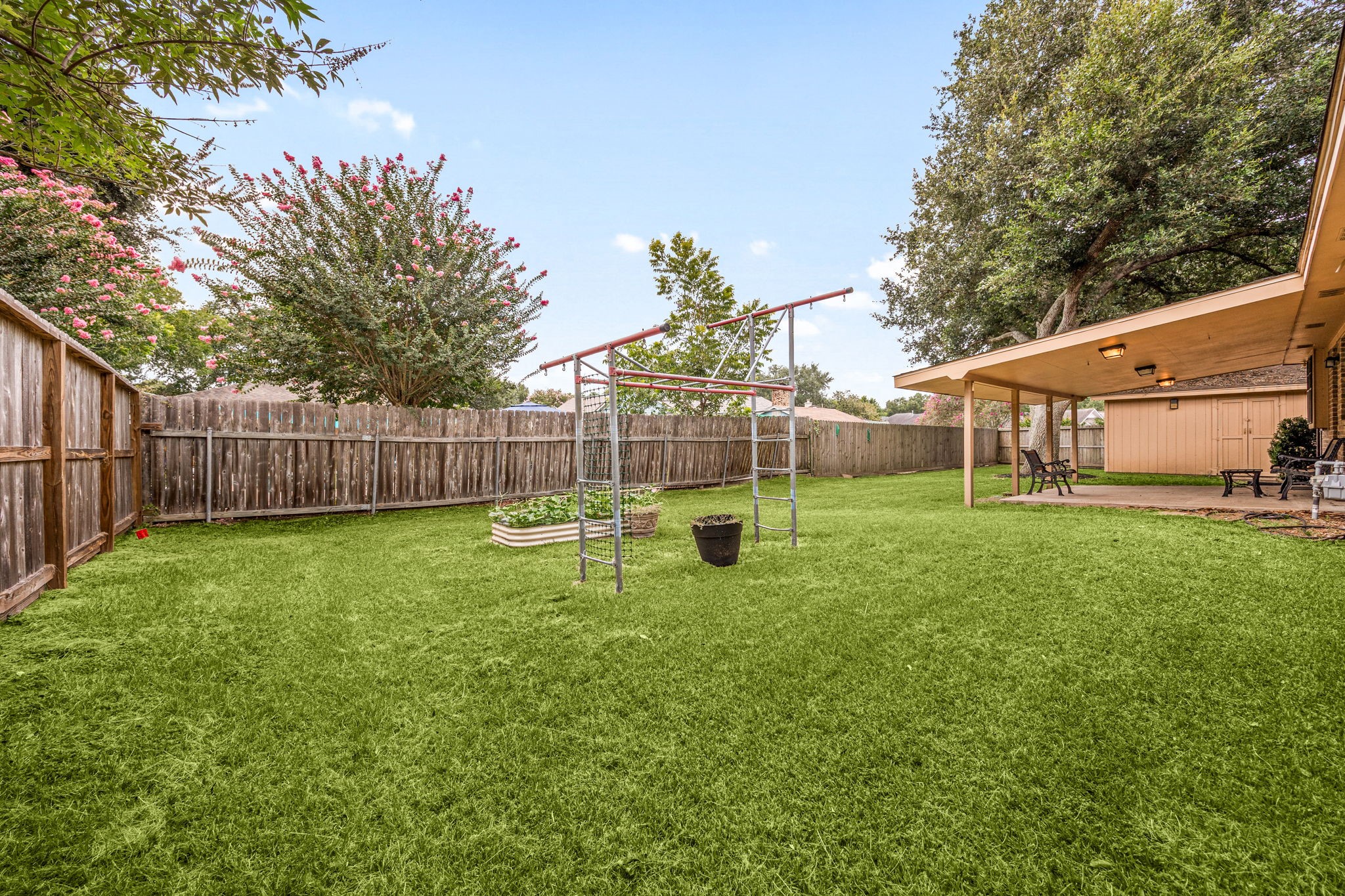 2019 Franklin Circle Rosenberg, TX 77471 - Photo 18 of 19 Imagine making this spacious backyard your own, with plenty of room for weekend barbecues, casual gatherings, or simply enjoying a quiet moment outside.