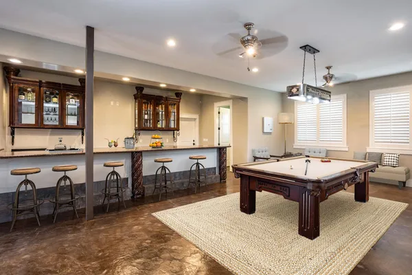 a kitchen with lots of counter top space