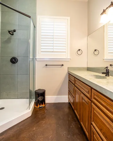 a bathroom with a sink and a bathtub