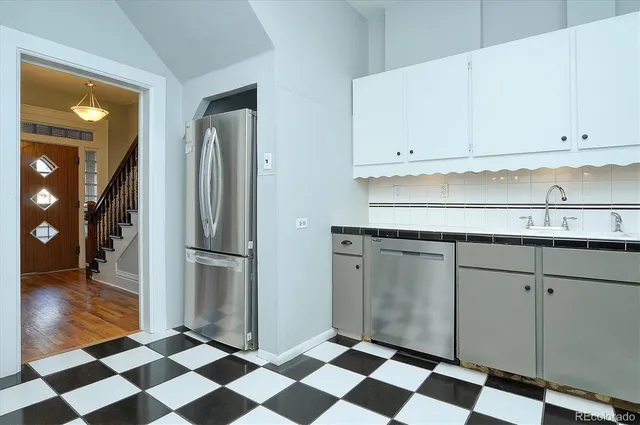 a view of a room that has a window