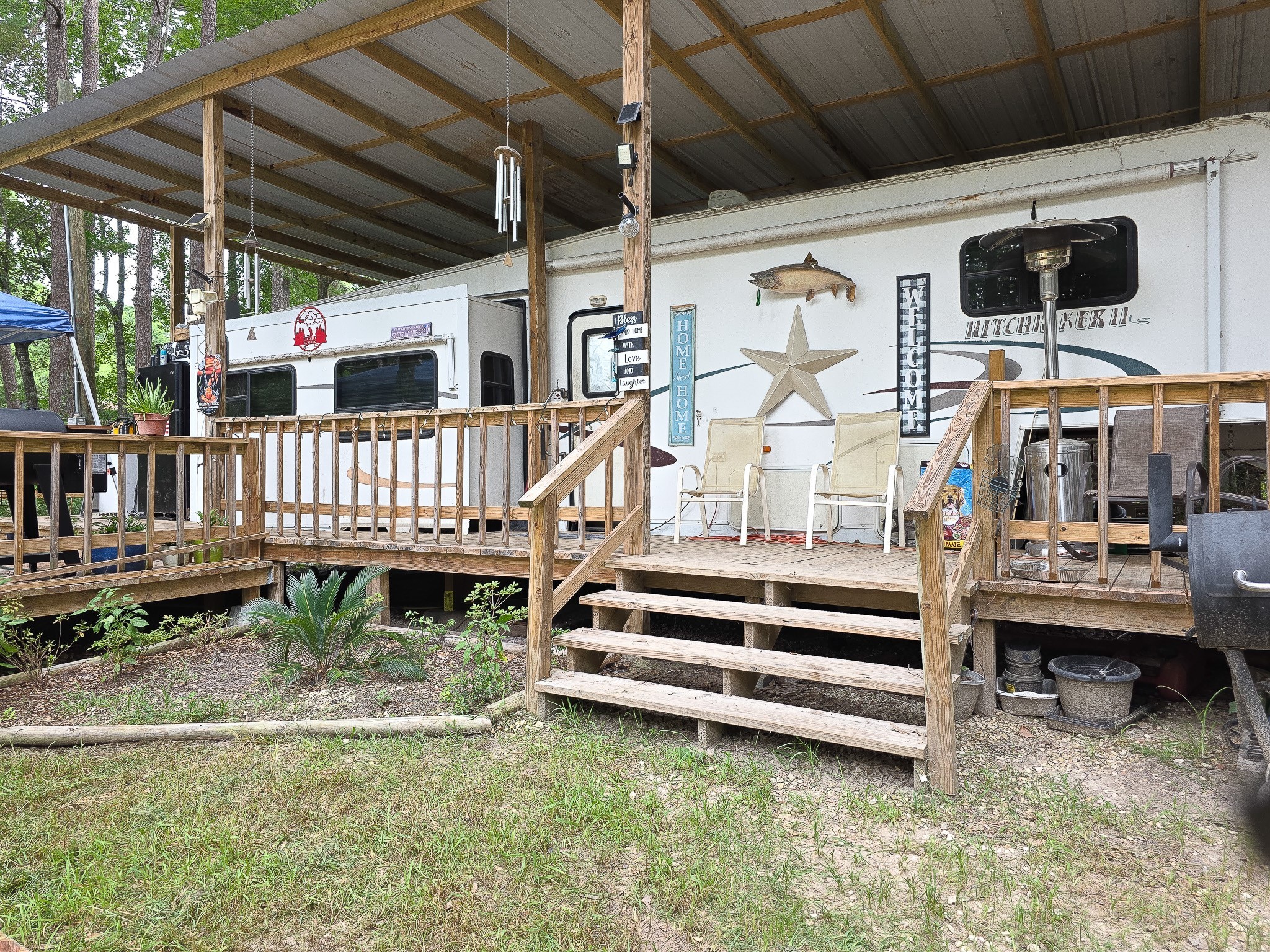 a view of porch with seating area