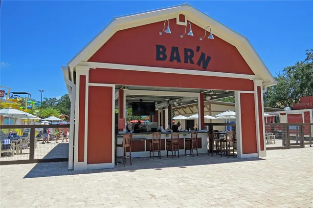 a view of street with sitting area