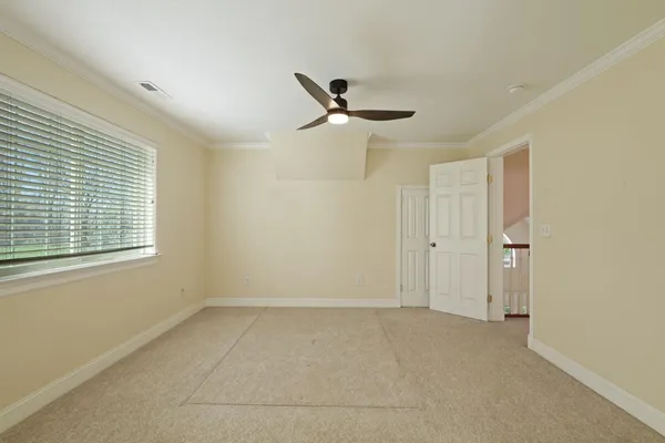 a backyard of a house with lots of green space