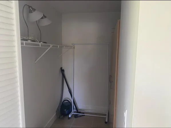 a view of a room with rack