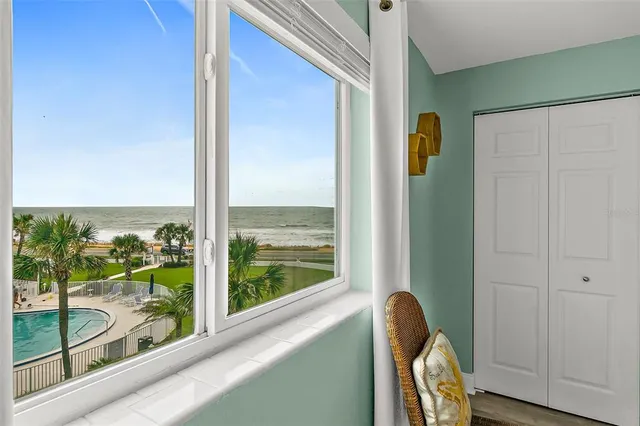 a view of a window and a hallway