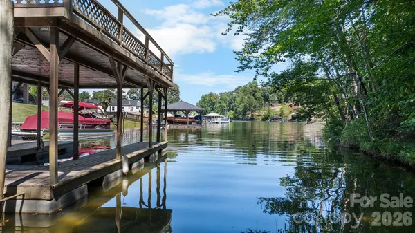a view of a lake from a balcony