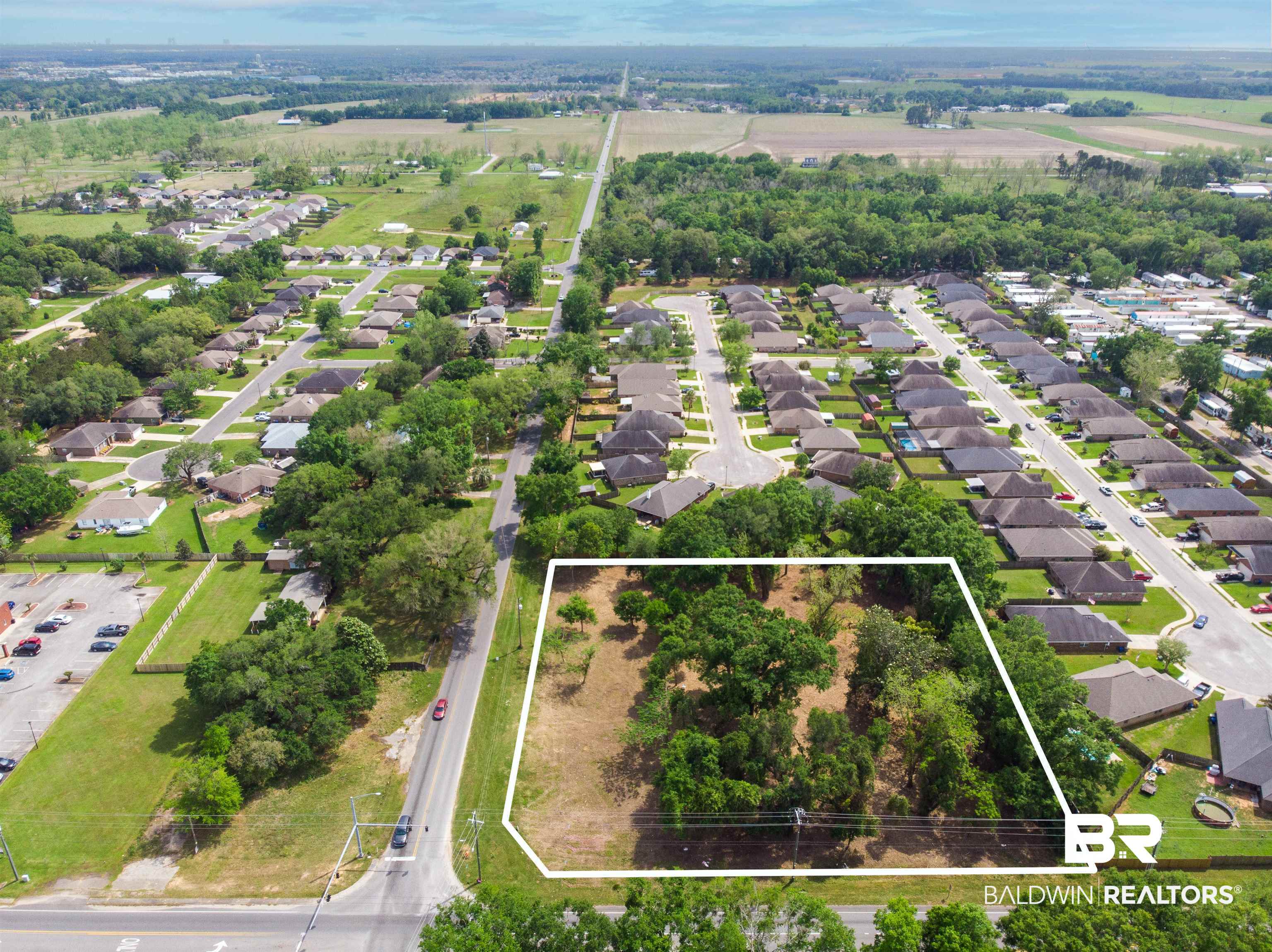104 North Hickory Street Foley, AL 36535 - Photo 2 of 16 Aerial view of subject pr