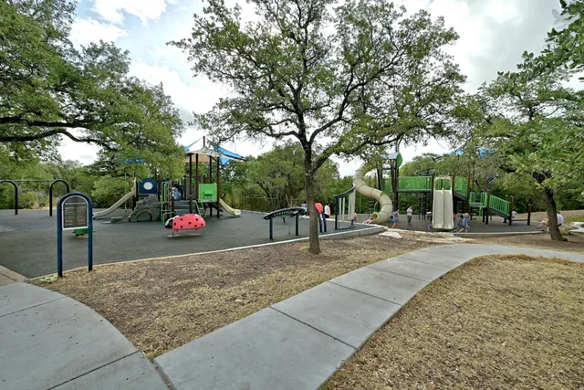 a view of a road with a yard