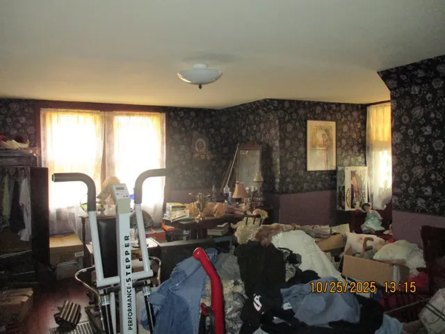 a room with gym equipment