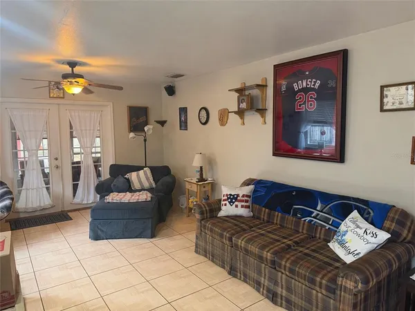 a living room with furniture