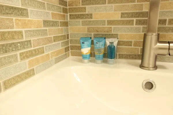 a bathroom with a sink