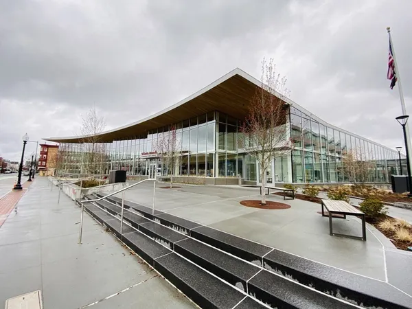 a view of a swimming pool with a lounge chairs
